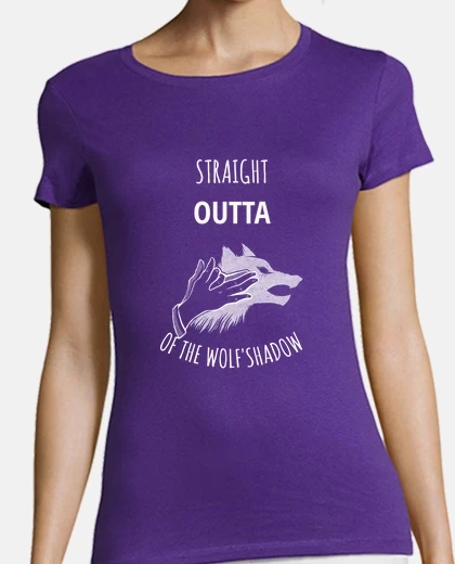 T-shirt tee shirt donna viola o altri colori innamorata dei lupi appena uscita dall&#39;ombra del lupo