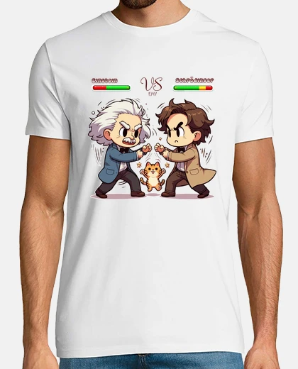 Tee-shirt tee shirt einstein contre schrödinger 1947