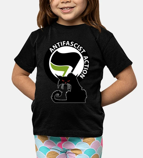 Vêtements Tee-Shirt Enfant - Cat Antifa International Green