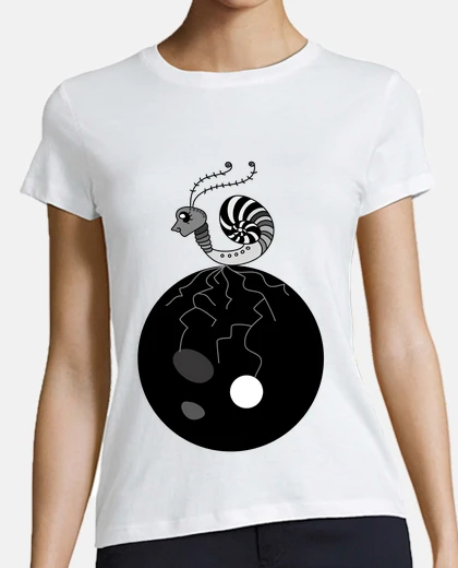 Tee-shirt tee shirt escargot dogfaun blanc