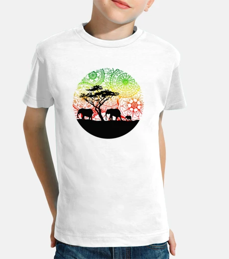 Vêtements tee shirt famille elephants