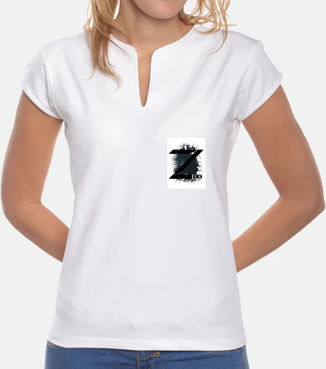 Tee-shirt Tee shirt femme, col mao, blanc