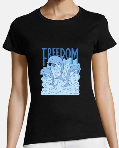 Tee-shirt tee shirt femme dauphin en liberte proteger les dauphin