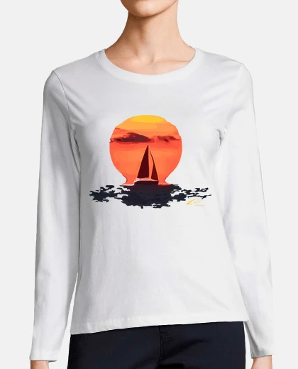 Tee-shirt Tee shirt femme, manche longue, blanc