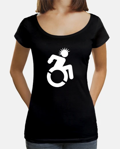 Tee-shirt tee-shirt femme punk au col bateau
