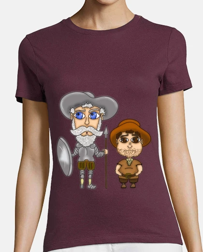 Tee-shirt tee-shirt fille quichotte de la tâche et sancho