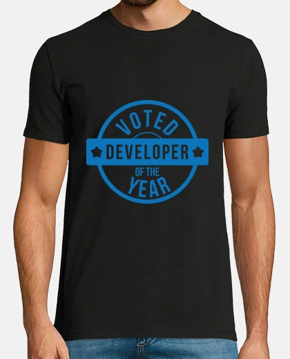 T-shirt tee shirt geek uomo sviluppatore dell'anno