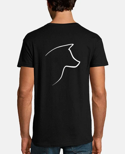 Tee-shirt tee shirt homme silhouette akita inu double