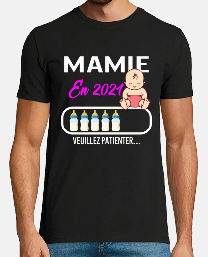 Tee-shirt Tee shirt mamie annonce grossesse mami 2021 cadeau grand mere nouvel mere enceinte