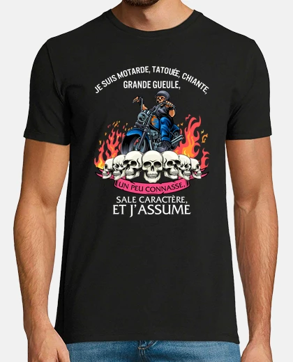 Tee-shirt Tee shirt Motard Femme Motarde TATOUE Cadeau Pour Hommes Petit Ami Pre Amis