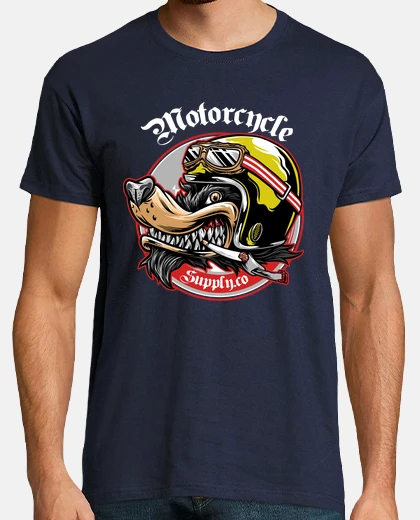 Tee-shirt tee shirt motard loup