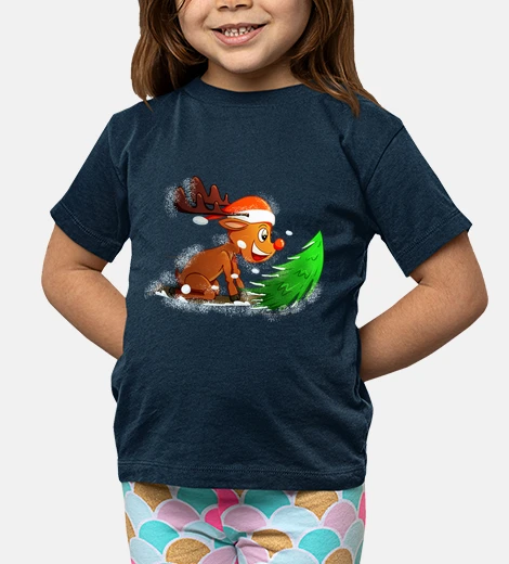 Abbigliamento tee shirt per bambini albero da slitta con renne