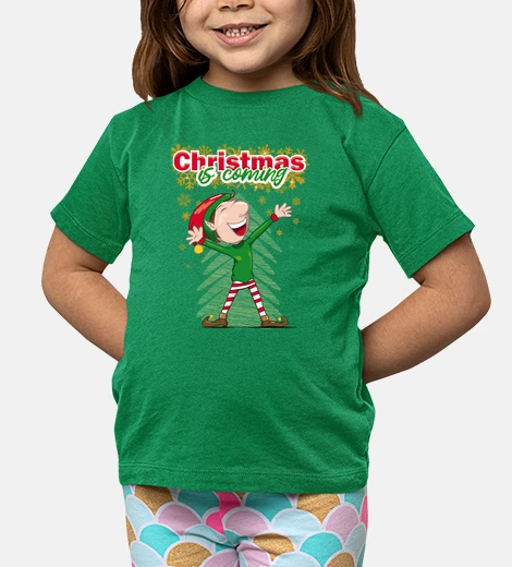 Abbigliamento tee shirt per bambini merry natale elf