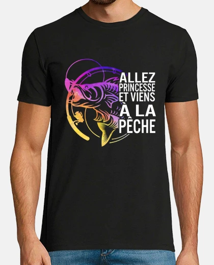 T-shirt tee shirt pesca donna pescatore ragazza nana pescatrice principessa divertente regalo fan