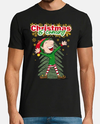 T-shirt tee shirt uomo buon natale elfo