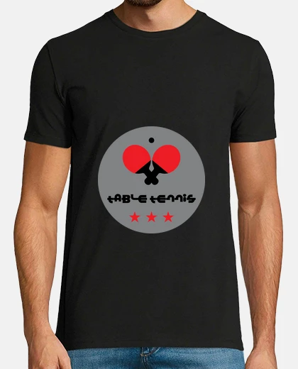 T-shirt tee shirt uomo tennis da tavolo, nero, migliore qualità