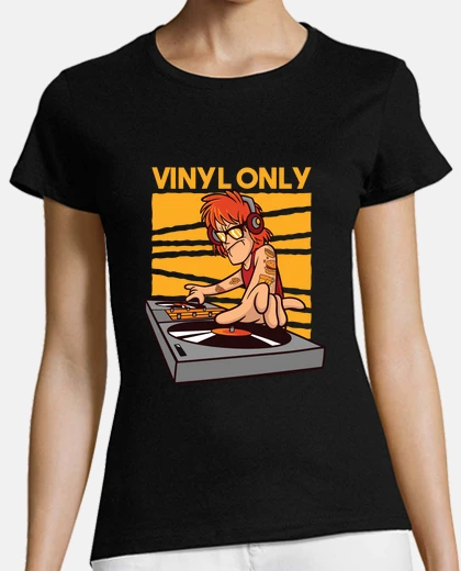T-shirt tee shirt vintage solo per dj in vinile