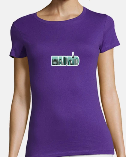 Tee-shirt tee shirt violet  ou autres couleurs femme Madrid Espagne visitez j aime madrid