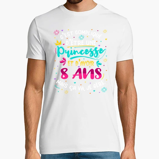 Tee Shirt Anniv Fille 8 Ans Anniversaire Tostadora