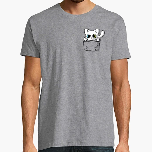 Tee Shirt Chat De Poche Blanc Mignon Tostadora