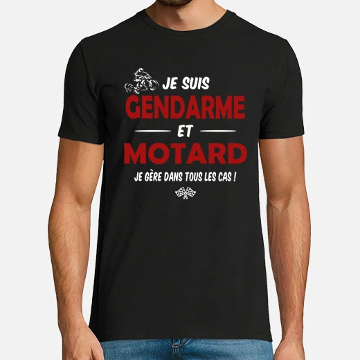 Tee Shirt Gendarme Et Motard Cadeau Humour Tostadora