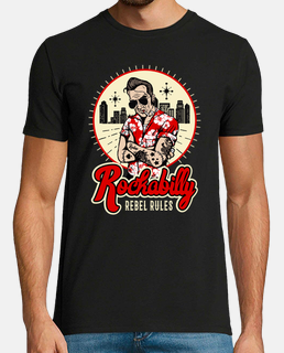 Graisseurs Rock And Roll Homme T-Shirt Classique Voiture Rockabilly  Psychobilly