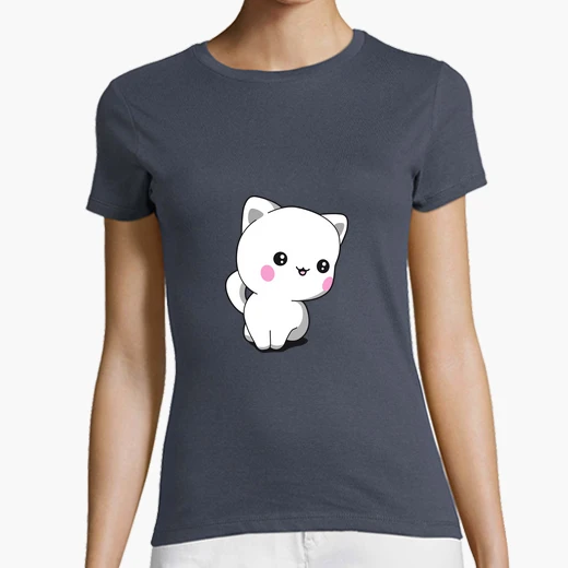 Tee Shirt T Shirt Chaton Chibbi Pour Femme Tostadora Tee Shirt T Shirt Chaton Chibbi Pour Femme Tostadora