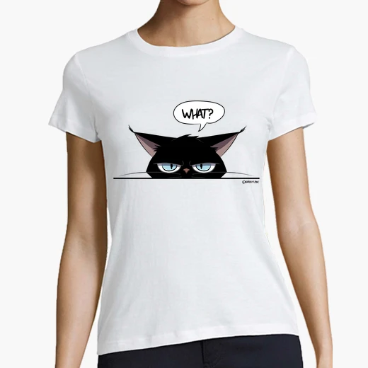 Tee Shirt T Shirt Femme Chat Noir Grincheux Tostadora