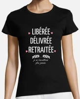 Tee shirt humoristique 2025 départ retraite femme