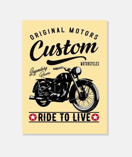 Stampa tela biker motorcycle custom americana motorcycle moto ciclisti moto old school