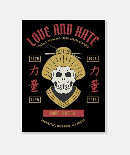 Stampa tela giapponese vintage geisha skull giappone vintage giappone