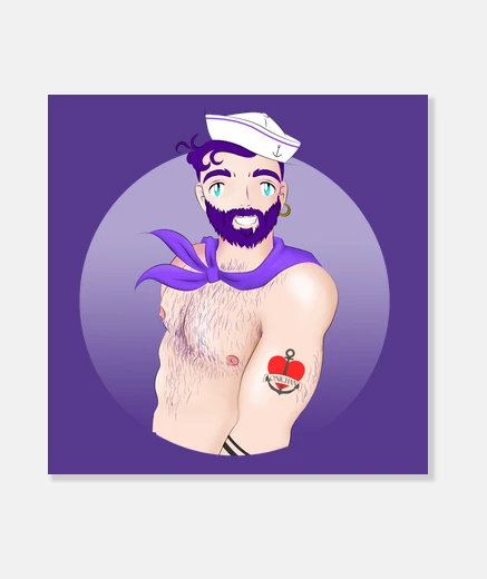 Stampa tela marinaio viola