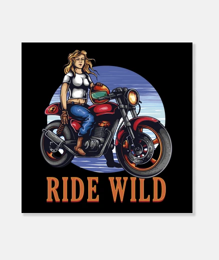 Stampa tela motociclista ragazza moto motorcycle moto vintage ride motociclisti wild