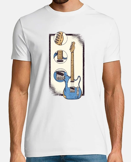 T-shirt telecaster parti di chitarra musica