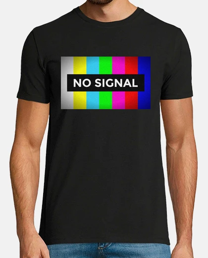 Tee-shirt television no signal message humour