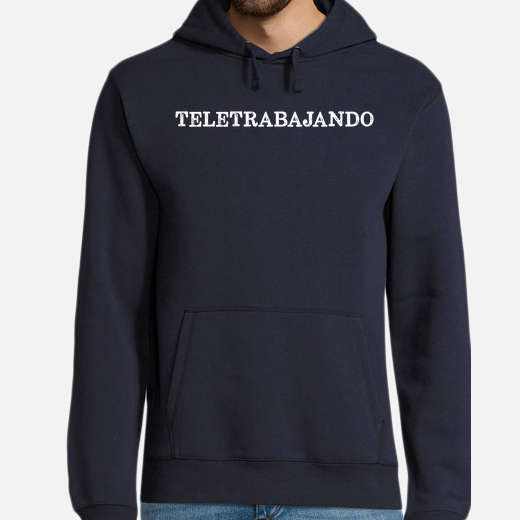 teleworking meme with funny phrase men&#39;s long sleeve pullover