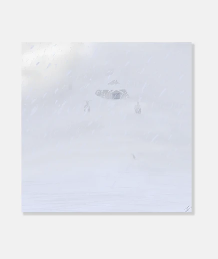 Tableau Temple sous la neige