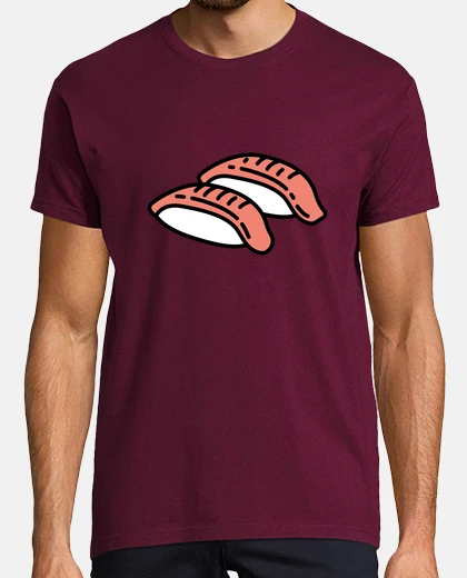Tee-shirt temps de sushi, homme, manches courtes, bordeaux, qualité extra