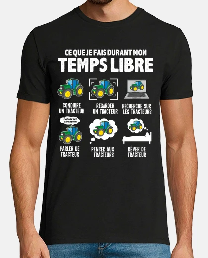 Tee-shirt Temps Libre Tracteur Agriculteur