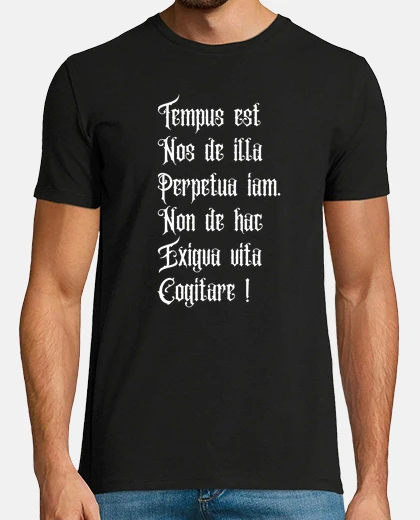 Camiseta tempus est nos de illa perpetua iam