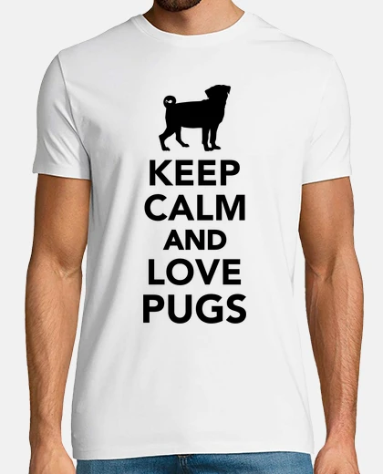 T-shirt tenere calma e amore pugs