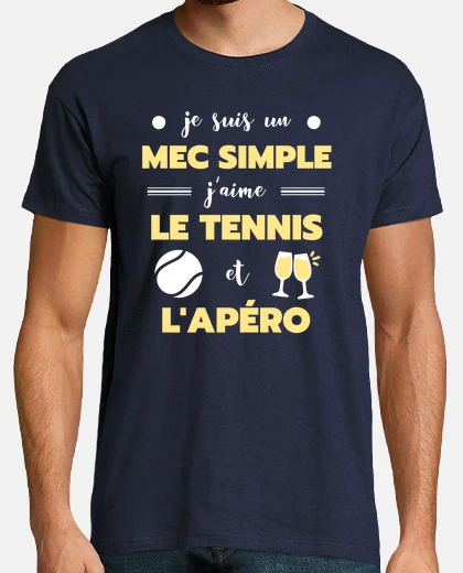 T-shirt tennis apero umorismo tennis uomo