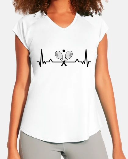 T-shirt tennis battito cardiaco regalo sportivo