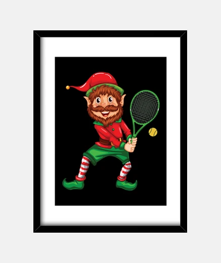 Framed tennis christmas christmas elf