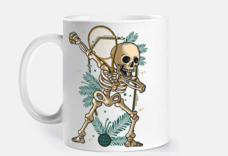 Tazza Tennis Dabbing Scheletro Tennista