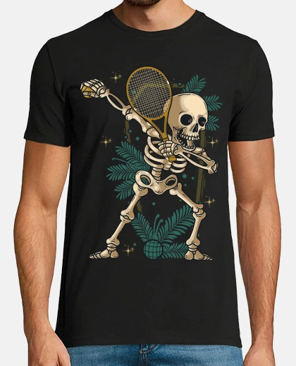 T-shirt Tennis Dabbing Scheletro Tennista