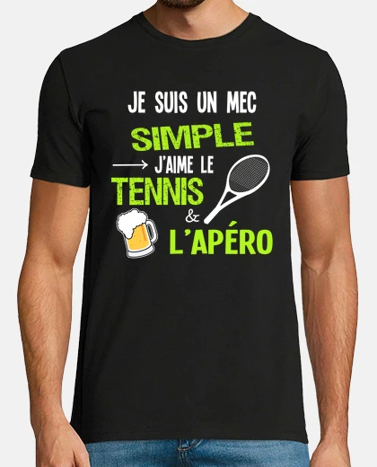 Tee-shirt Tennis, idée cadeau tennisman humour