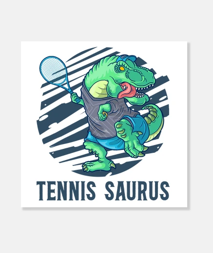 Tableau tennis saurus dinosaure t rex joueur de