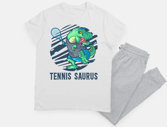 Pigiama Tennis Saurus Dinosauro T Rex Tennista
