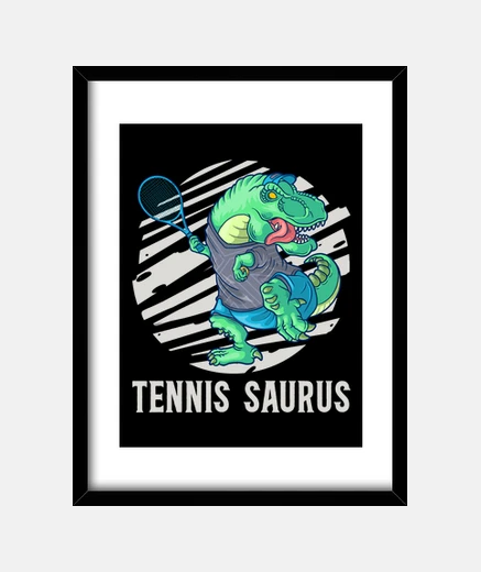 Quadro Tennis Saurus T Rex Dinosauro Tennista